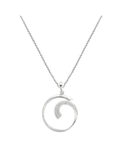 Pendentif Ouroboros Diamant 0.25 ct or blanc