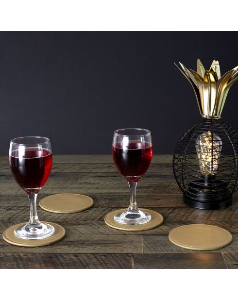 4 Dessous de verre dorés - 10x10 cm