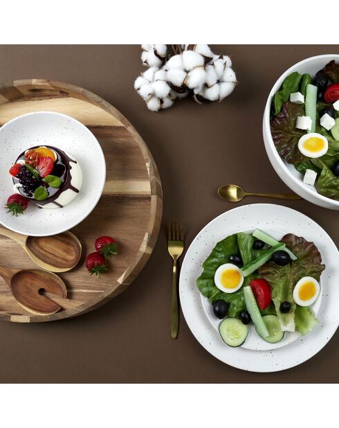 Couverts de service acacia marron