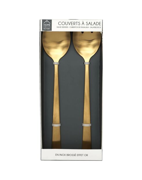 Couverts à salade dorés