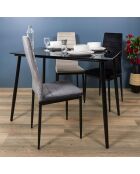 6 Bols bicolores en grès taupe - D.15.2 cm