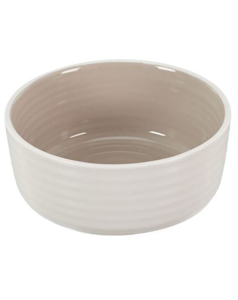 6 Bols bicolores en grès taupe - D.15.2 cm