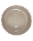 6 Bols bicolores en grès taupe - D.15.2 cm