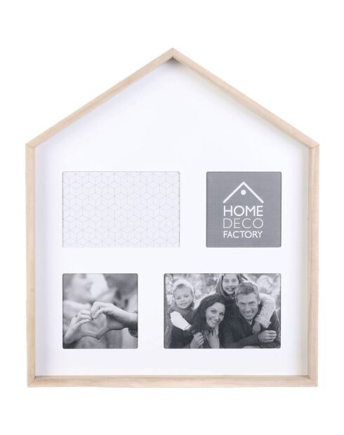 Pêle-mele maison beige - 34.5x3.5x40 cm