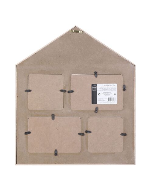 Pêle-mele maison beige - 34.5x3.5x40 cm