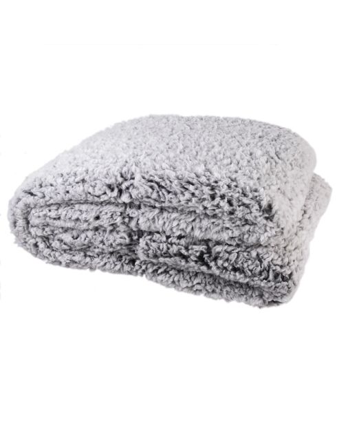 Plaid sherpa gris - 120x150 cm