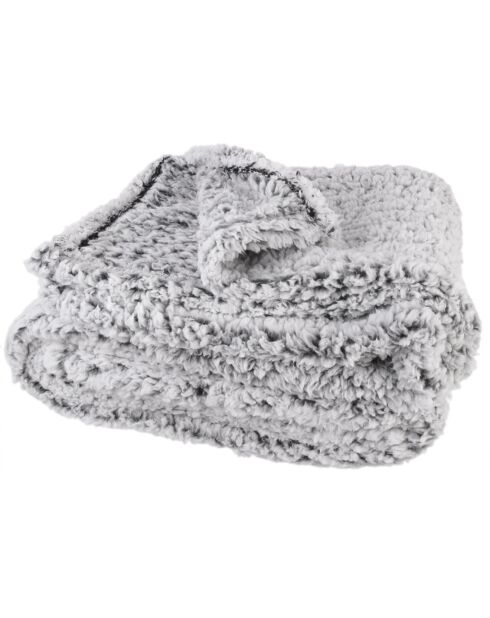 Plaid sherpa gris - 120x150 cm
