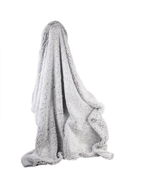 Plaid sherpa gris - 120x150 cm