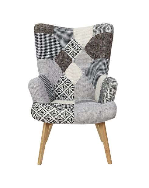 Fauteuil helsinki patchwork multicolore - 65x74x100 cm