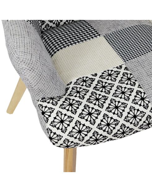 Fauteuil helsinki patchwork multicolore - 65x74x100 cm