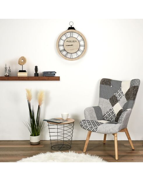Fauteuil helsinki patchwork multicolore - 65x74x100 cm