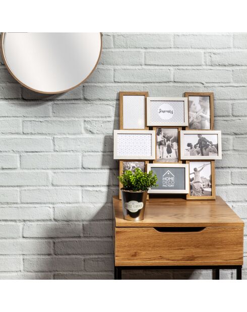 Collage di 9 foto bianche/beige - 44,5x3x44 cm