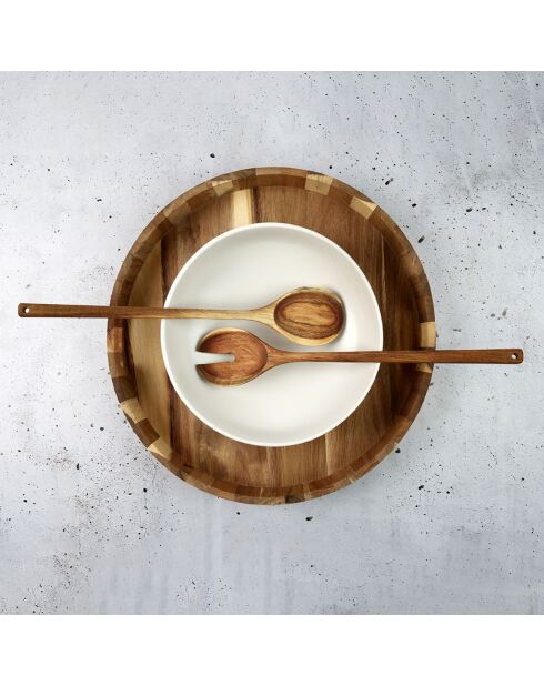 Plateau acacia marron - 40x40x5 cm