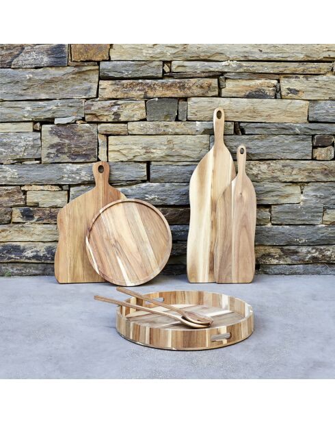 Plateau acacia marron - 40x40x5 cm