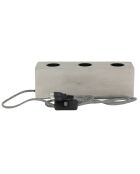 Lampe à poser béton 3 ampoules grise - 27x7.5x9 cm