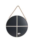 Miroir rond anse jonc blanc - D.50 cm