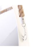 Miroir rond anse jonc blanc - D.50 cm