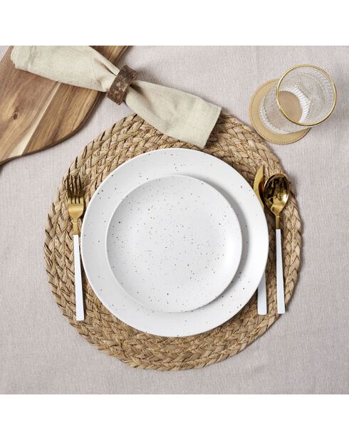 4 Sets de table tressé sable - D.38 cm