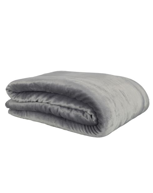 Plaid flanelle sherpa XXL gris foncé - 140x200 cm