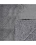 Plaid flanelle sherpa XXL gris foncé - 140x200 cm