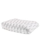Plaid carreaux imitation fourrure XXL gris clair - 140x204 cm