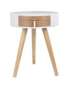 Table de Chevet Nora blanche - D.35x46.5 cm