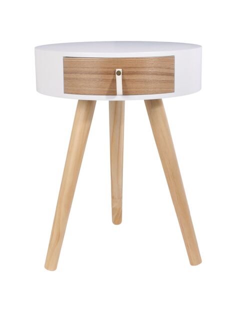 Table de Chevet Nora blanche - D.35x46.5 cm