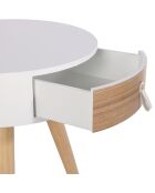 Table de Chevet Nora blanche - D.35x46.5 cm