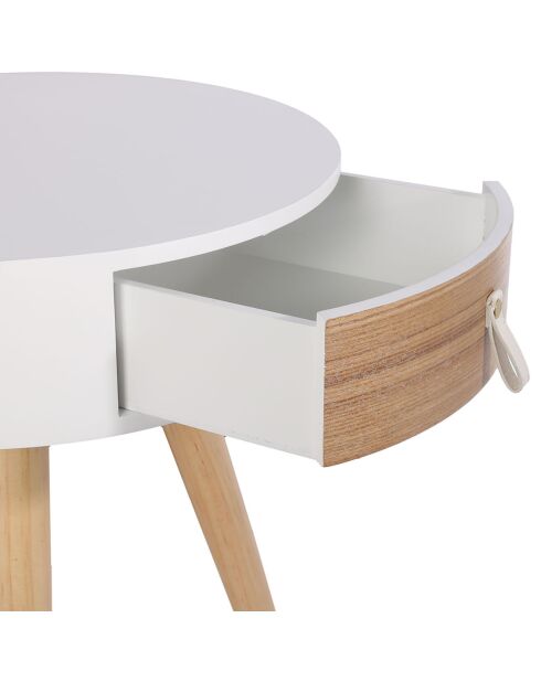 Table de Chevet Nora blanche - D.35x46.5 cm