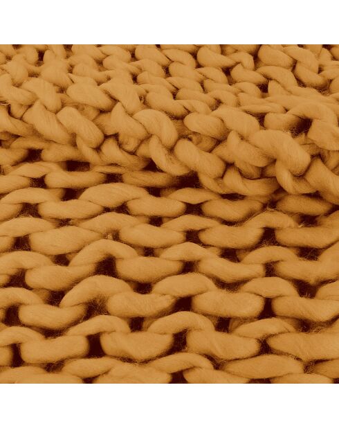 Plaid grosse maille chunky jaune - 150x120 cm