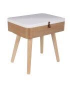 Table de Chevet Elin beige/blanc - 40x30x52.30 cm