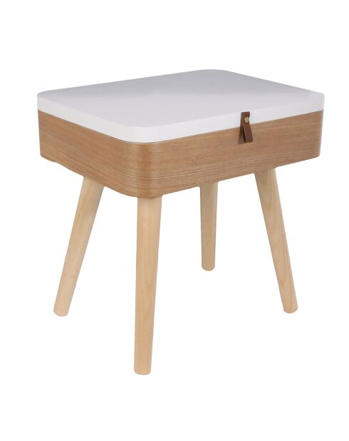 Table de Chevet Elin beige/blanc - 40x30x52.30 cm