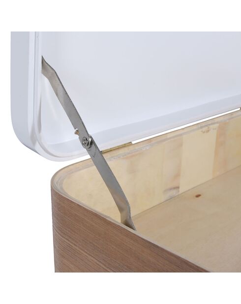 Table de Chevet Elin beige/blanc - 40x30x52.30 cm