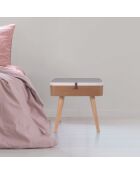 Table de Chevet Elin beige/blanc - 40x30x52.30 cm
