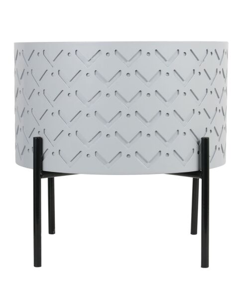 Table d'appoint coffre bois à motif grise - 35x35x35 cm