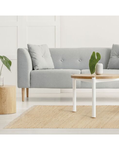 Tapis en toile de jute avec franges marron - 120x170 cm