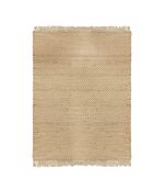 Alfombra de arpillera con flecos marrones - 120x170 cm