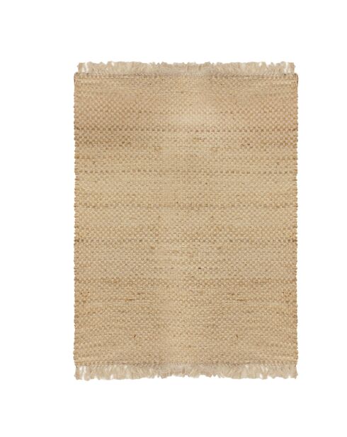 Tapis en toile de jute avec franges marron - 120x170 cm