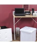 Bureau Brice blanc/marron - 90x50x84 cm