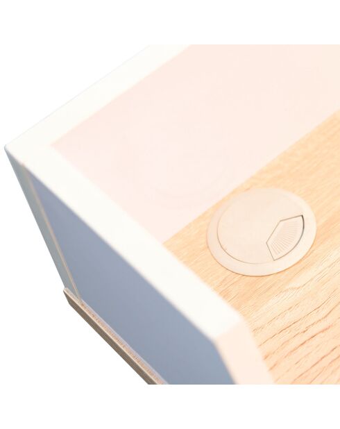 Bureau Brice blanc/marron - 90x50x84 cm