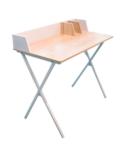 Bureau Brice blanc/marron - 90x50x84 cm