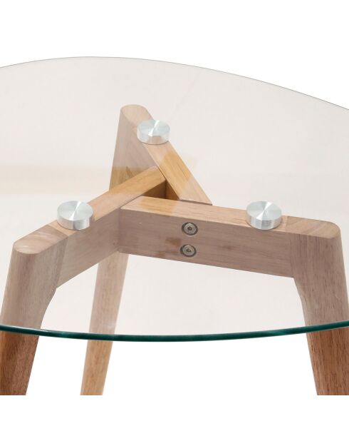 2 Tables gigognes en verre trempé galet transparent/beige