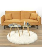 2 Tables gigognes en verre trempé galet transparent/beige