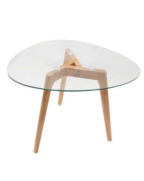2 Tables gigognes en verre trempé galet transparent/beige