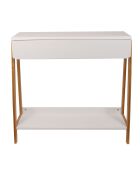 Console avec tiroir blanc/beige - 83.80x34x77 cm