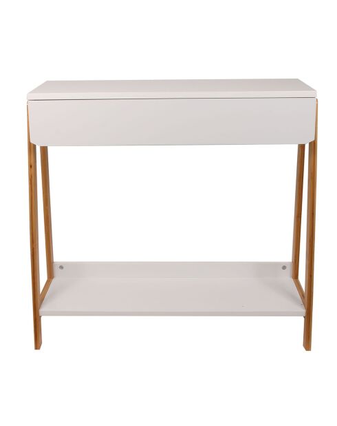 Console avec tiroir blanc/beige - 83.80x34x77 cm