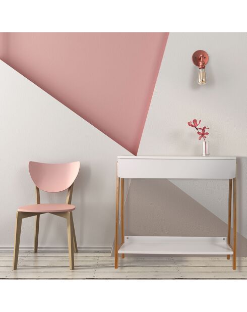 Console avec tiroir blanc/beige - 83.80x34x77 cm