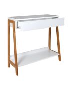 Console avec tiroir blanc/beige - 83.80x34x77 cm