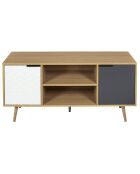 Meuble TV Sven blanc/gris anthracite - 39x120x56.30 cm