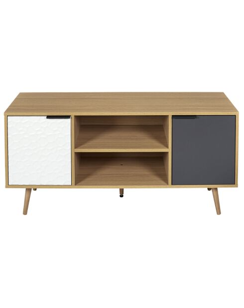 Meuble TV Sven blanc/gris anthracite - 39x120x56.30 cm